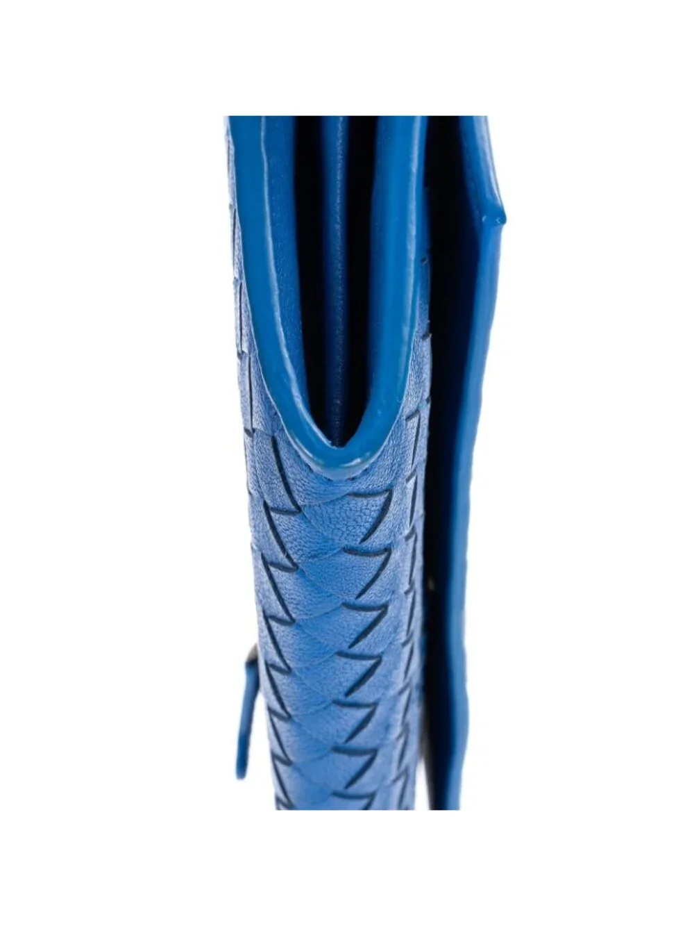 Bottega Veneta Flap Blue Intrecciato Calfskin Leathera